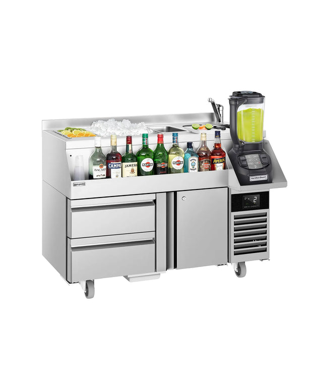 GGM Gastro Cocktail Station / Commercial Back Bar Counter - 1200mm - 150L - 1 Door, 2 Drawers - 13A Plug