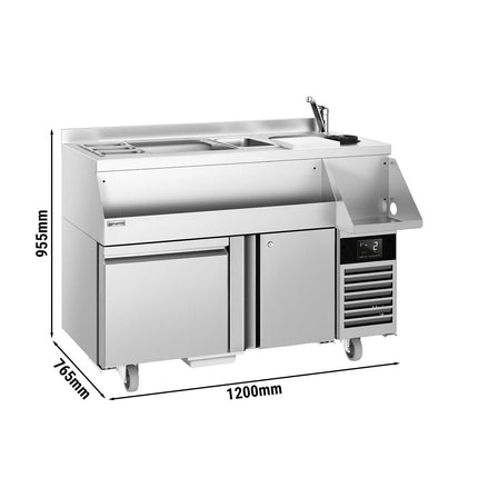 GGM Gastro Cocktail Station / Commercial Back Bar Counter - 1200mm - 150L - 1 Door, 1 Drawer - 13A Plug