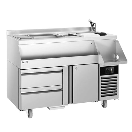 GGM Gastro Cocktail Station / Commercial Back Bar Counter - 1200mm - 150L - 1 Door, 2 Drawers - 13A Plug