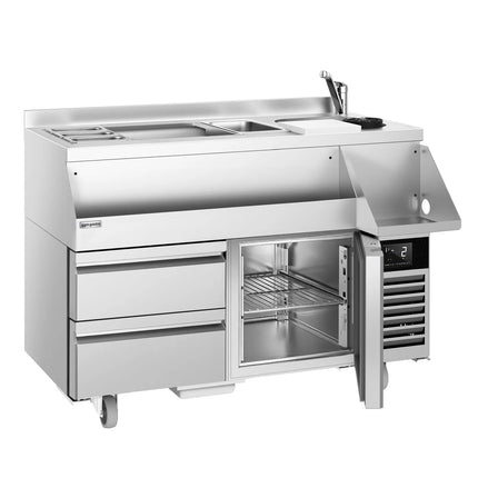 GGM Gastro Cocktail Station / Commercial Back Bar Counter - 1200mm - 150L - 1 Door, 2 Drawers - 13A Plug