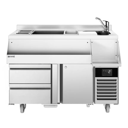 GGM Gastro Cocktail Station / Commercial Back Bar Counter - 1200mm - 150L - 1 Door, 2 Drawers - 13A Plug