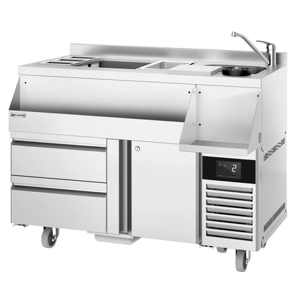 GGM Gastro Cocktail Station / Commercial Back Bar Counter - 1200mm - 150L - 1 Door, 2 Drawers - 13A Plug