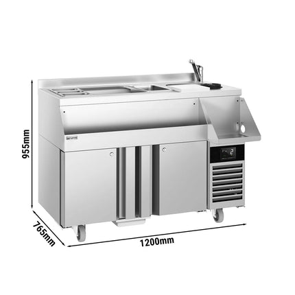 GGM Gastro Cocktail Station / Commercial Back Bar Counter - 1200mm - 150L - 2 Doors - 13A Plug - UK Variant