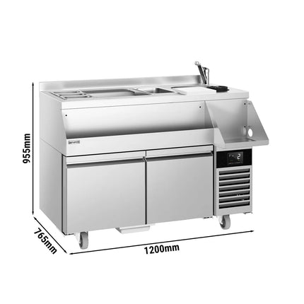 GGM Gastro Cocktail Station / Commercial Back Bar Counter - 1200mm - 150L - 2 Drawers - 13A Plug