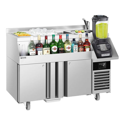 GGM Gastro Cocktail Station / Commercial Back Bar Counter - 1200mm - 150L - 2 Doors - 13A Plug - UK Variant