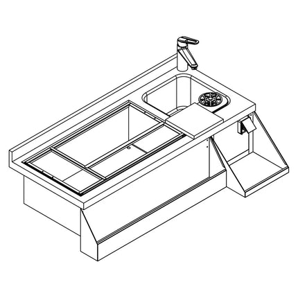 GGM Gastro Cocktail Station / Commercial Back Bar Counter - 1200mm - 150L - 2 Doors - 13A Plug - UK Variant