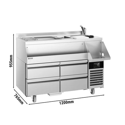 GGM Gastro Cocktail Station / Commercial Back Bar Counter - 1200mm - 150L - 4 Drawers - 13A Plug