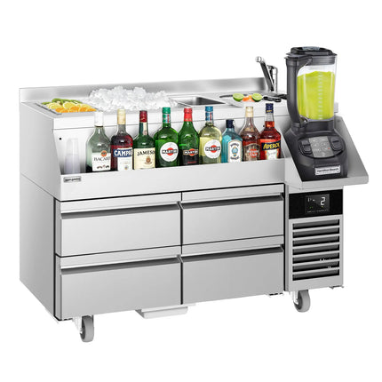 GGM Gastro Cocktail Station / Commercial Back Bar Counter - 1200mm - 150L - 4 Drawers - 13A Plug