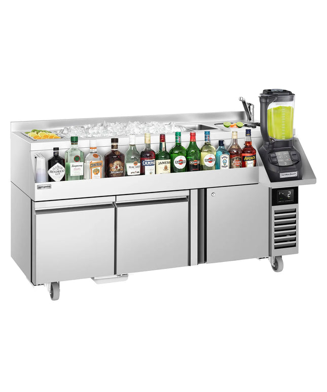 GGM Gastro Cocktail Station / Commercial Back Bar Counter - 1600mm - 235L - 1 Door, 2 Drawers - 13A Plug