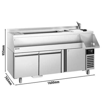 GGM Gastro Cocktail Station / Commercial Back Bar Counter - 1600mm - 235L - 1 Door, 2 Drawers - 13A Plug