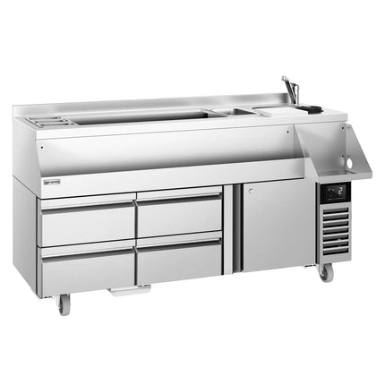 GGM Gastro Cocktail Station / Commercial Back Bar Counter - 1600mm - 235L - 1 Door, 4 Drawers - 13A Plug