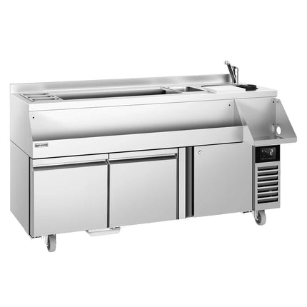 GGM Gastro Cocktail Station / Commercial Back Bar Counter - 1600mm - 235L - 1 Door, 2 Drawers - 13A Plug