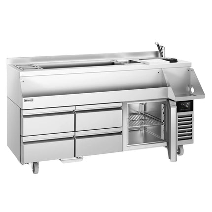 GGM Gastro Cocktail Station / Commercial Back Bar Counter - 1600mm - 235L - 1 Door, 4 Drawers - 13A Plug