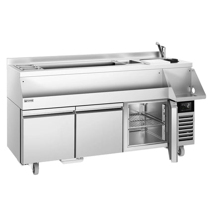 GGM Gastro Cocktail Station / Commercial Back Bar Counter - 1600mm - 235L - 1 Door, 2 Drawers - 13A Plug