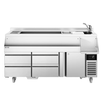 GGM Gastro Cocktail Station / Commercial Back Bar Counter - 1600mm - 235L - 1 Door, 4 Drawers - 13A Plug