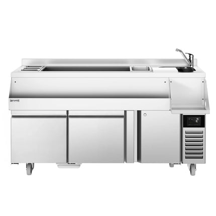 GGM Gastro Cocktail Station / Commercial Back Bar Counter - 1600mm - 235L - 1 Door, 2 Drawers - 13A Plug