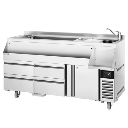GGM Gastro Cocktail Station / Commercial Back Bar Counter - 1600mm - 235L - 1 Door, 4 Drawers - 13A Plug