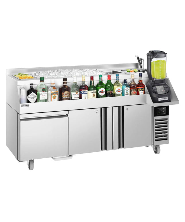 GGM Gastro Cocktail Station / Commercial Back Bar Counter - 1600mm - 235L - 2 Doors, 1 Drawer - 13A Plug