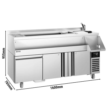 GGM Gastro Cocktail Station / Commercial Back Bar Counter - 1600mm - 235L - 2 Doors, 1 Drawer - 13A Plug
