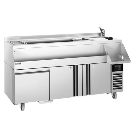 GGM Gastro Cocktail Station / Commercial Back Bar Counter - 1600mm - 235L - 2 Doors, 1 Drawer - 13A Plug
