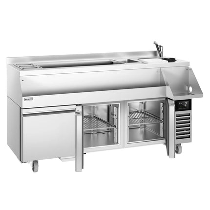GGM Gastro Cocktail Station / Commercial Back Bar Counter - 1600mm - 235L - 2 Doors, 1 Drawer - 13A Plug