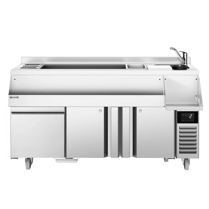 GGM Gastro Cocktail Station / Commercial Back Bar Counter - 1600mm - 235L - 2 Doors, 1 Drawer - 13A Plug