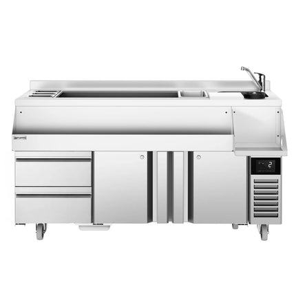 GGM Gastro Cocktail Station / Commercial Back Bar Counter - 1600mm - 235L - 2 Doors, 2 Drawers - 13A Plug