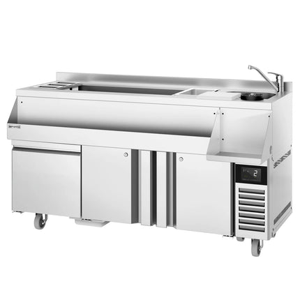 GGM Gastro Cocktail Station / Commercial Back Bar Counter - 1600mm - 235L - 2 Doors, 1 Drawer - 13A Plug