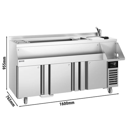 GGM Gastro Cocktail Station / Commercial Back Bar Counter - 1600mm - 235L - 3 Doors - 13A Plug