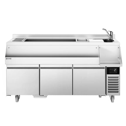 GGM Gastro Cocktail Station / Commercial Back Bar Counter - 1600mm - 235L - 3 Drawers - 13A Plug