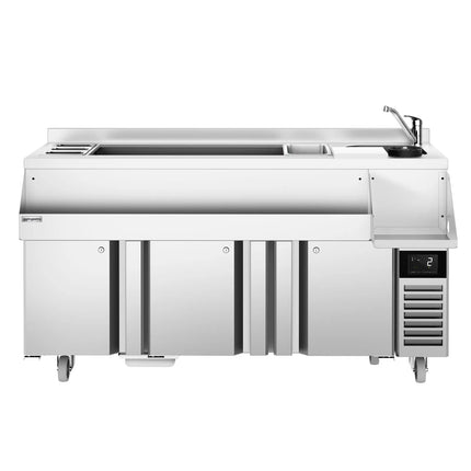 GGM Gastro Cocktail Station / Commercial Back Bar Counter - 1600mm - 235L - 3 Doors - 13A Plug