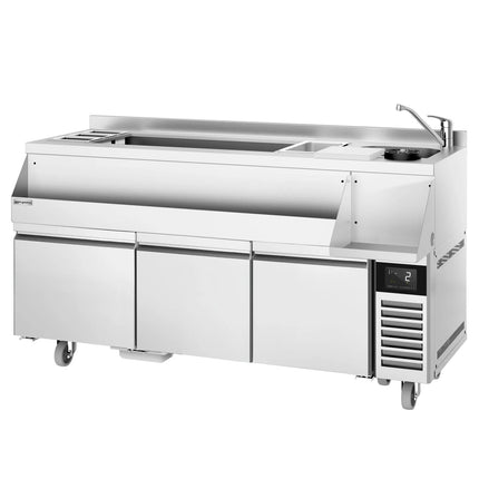 GGM Gastro Cocktail Station / Commercial Back Bar Counter - 1600mm - 235L - 3 Drawers - 13A Plug
