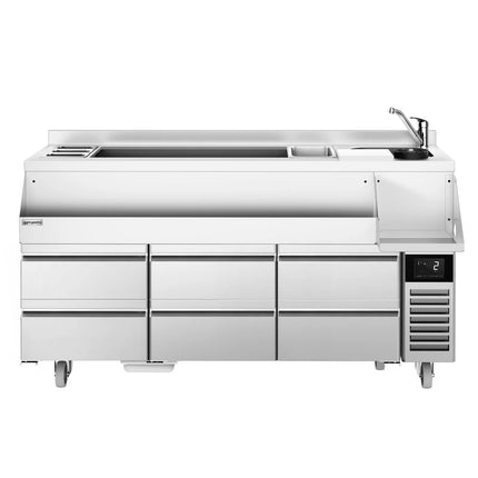 GGM Gastro Cocktail Station / Commercial Back Bar Counter - 1600mm - 235L - 6 Drawers - 13A Plug
