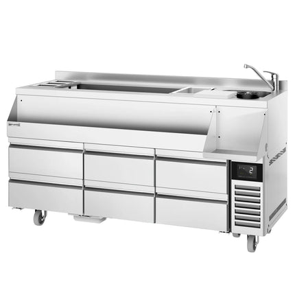 GGM Gastro Cocktail Station / Commercial Back Bar Counter - 1600mm - 235L - 6 Drawers - 13A Plug