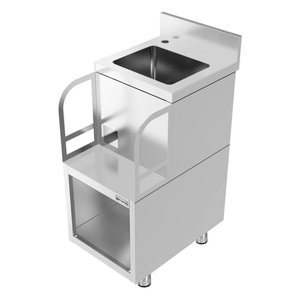 GGM Gastro Cocktail Station - Stainless Steel - 400x590mm - with platform for bar blender & sink
