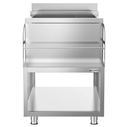 GGM Gastro Cocktail Station - Stainless Steel - 600x600mm - with 3 sink bowls & bottle holder