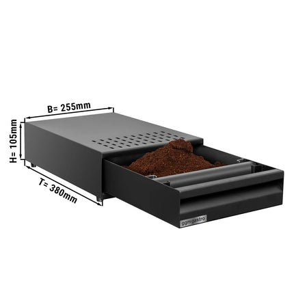 GGM Gastro Coffee Knock Drawer - Single - 255x380x105mm - with Knock Bar - Black