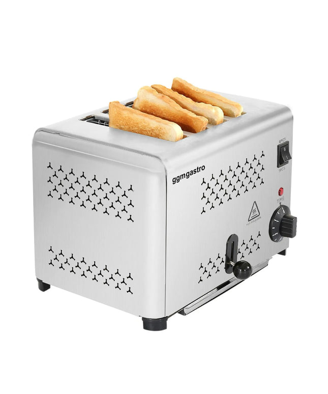 GGM Gastro Commercial 4 Slice Toaster - 1.8kW - Stainless Steel