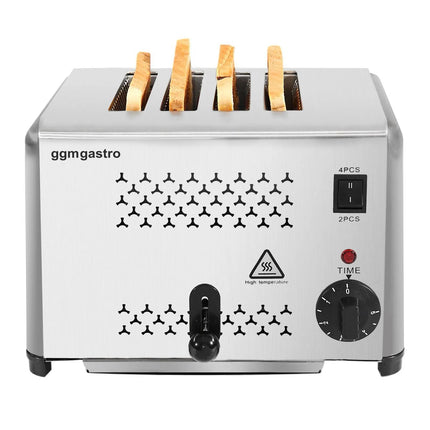 GGM Gastro Commercial 4 Slice Toaster - 1.8kW - Stainless Steel