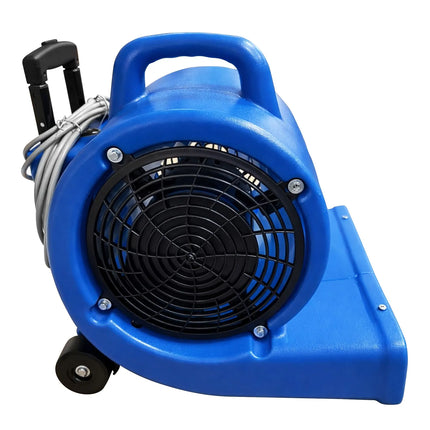 GGM Gastro Commercial Air Mover (Carpet Dryer Fan) - 3 Speeds - 850W - Reach: 20m - 1350rpm - with extendable hand grip & wheels