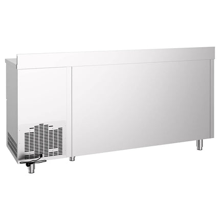 GGM Gastro Commercial Back Bar Bottle Cooler PREMIUM - 2135x600x1150mm - with 1 Hinged Glass Door, 5 Drawers, upstand & knock box for coffee - 570L