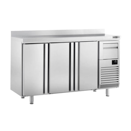 GGM Gastro Commercial Back Bar Bottle Cooler PREMIUM PLUS - 1960x600x1150mm - with 3 Solid Doors, upstand & knock box for coffee - 520L