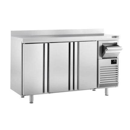 GGM Gastro Commercial Back Bar Bottle Cooler PREMIUM PLUS - 1960x600x1150mm - with 3 Solid Doors, upstand & knock box for coffee - 520L