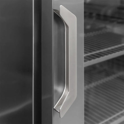 GGM Gastro Commercial Back Bar Bottle Cooler PREMIUM PLUS - 2452x700mm - 630L - with 4 Hinged Glass Doors, upstand