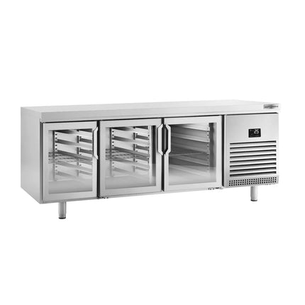 GGM Gastro Commercial Back Bar Bottle Cooler PREMIUM PLUS - Bakery - 2185x800mm - 610L - with 6 Hinged Glass Doors, LED lighting, locks, fan-assisted cooling, auto defrost - Stainless Steel