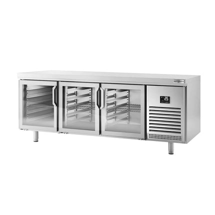 GGM Gastro Commercial Back Bar Bottle Cooler PREMIUM PLUS - Bakery - 2185x800mm - 610L - with 6 Hinged Glass Doors, LED lighting, locks, fan-assisted cooling, auto defrost - Stainless Steel