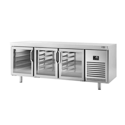 GGM Gastro Commercial Back Bar Bottle Cooler PREMIUM PLUS - Bakery - 2185x800mm - 610L - with 6 Hinged Glass Doors, LED lighting, locks, fan-assisted cooling, auto defrost - Stainless Steel