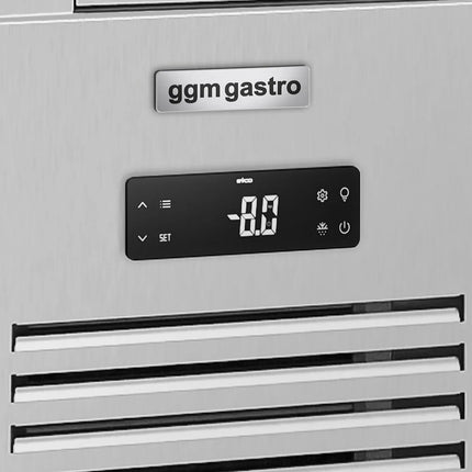 GGM Gastro Commercial Back Bar Bottle Cooler PREMIUM PLUS - SUPERCOOLER - 1475x700mm - with 2 Hinged Glass Doors, upstand & 6 drawers