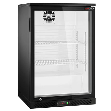 GGM Gastro Commercial Back Bar Cooler - 600mm - 126L - with 1 glass hinged door - Black