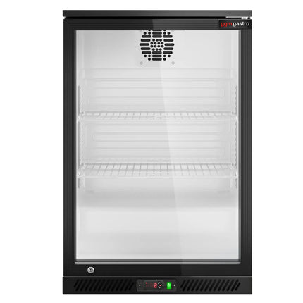 GGM Gastro Commercial Back Bar Cooler - 600mm - 126L - with 1 glass hinged door - Black